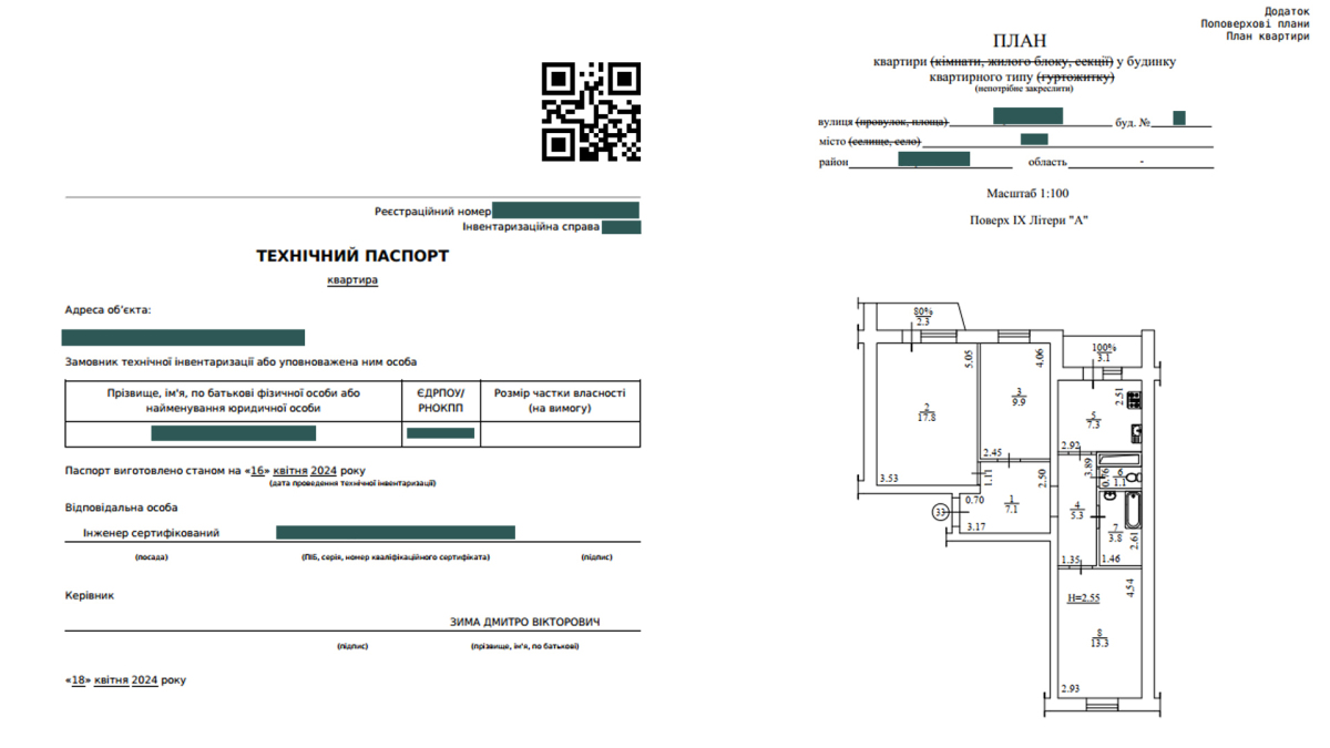 технічний паспорт бті бориспіль
